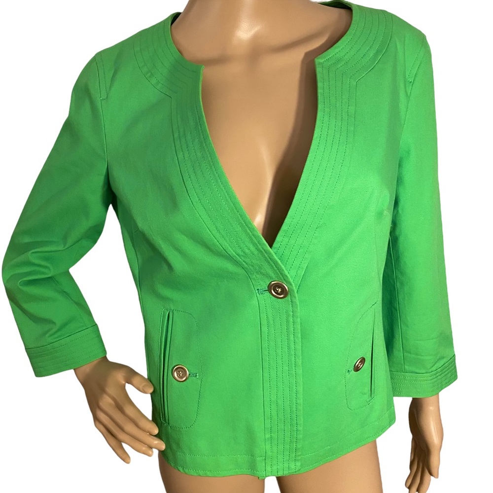 Talbots | Lime Green Single Button Jacket - image 8